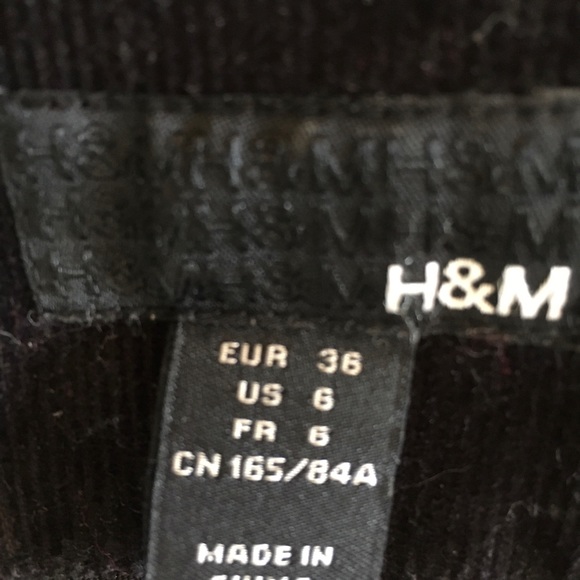H&M black, corduroy blazer size 6 - Picture 4 of 5